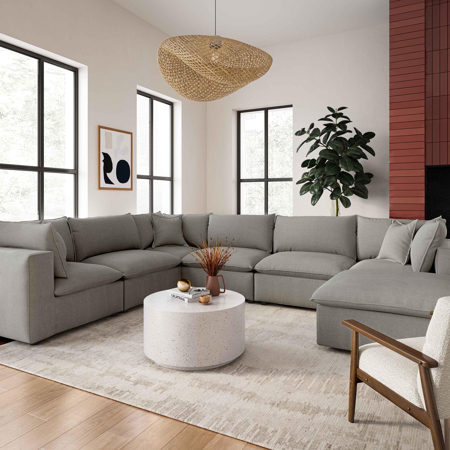 Cali Slate Modular Large Chaise Sectional by TOV