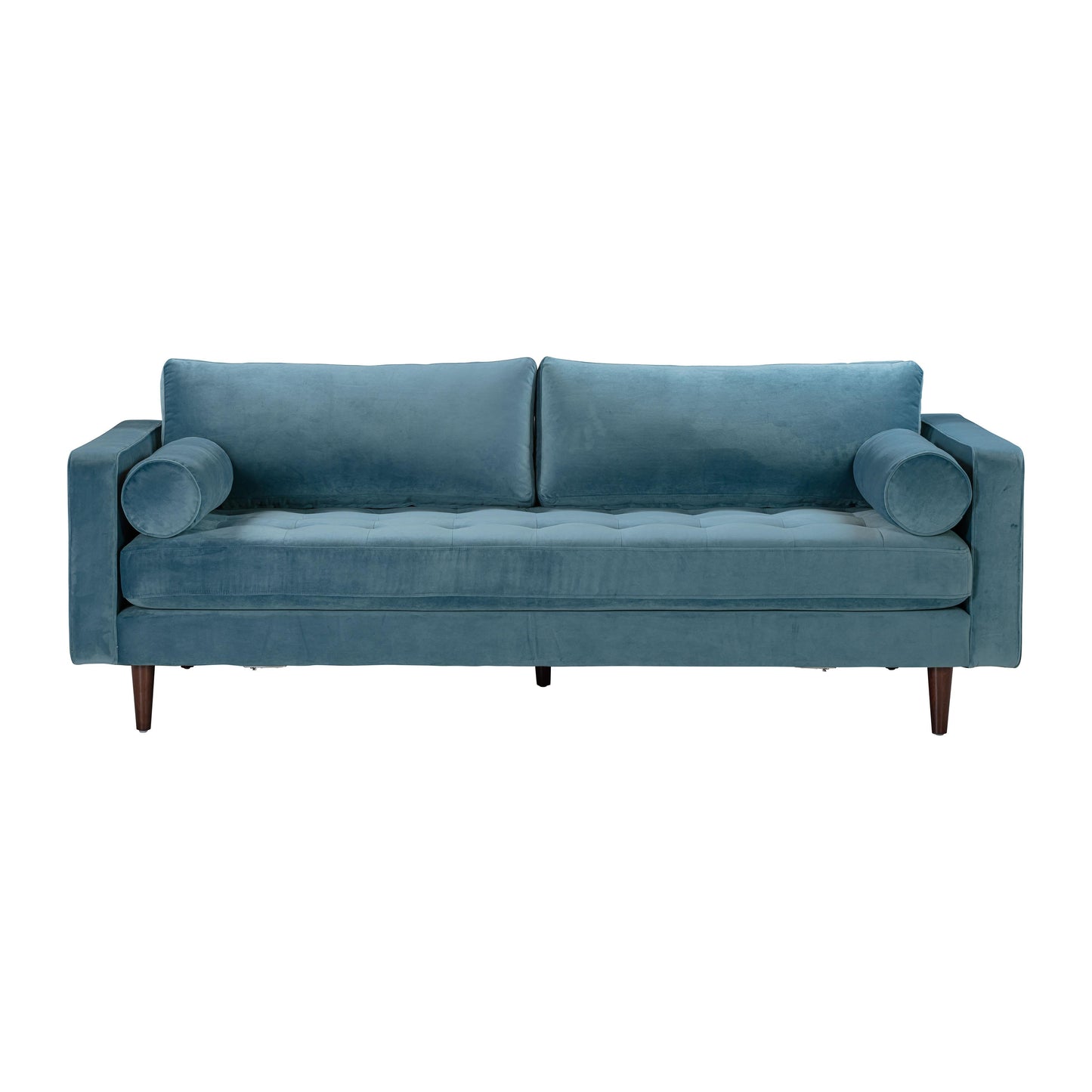 Cave Dusty Blue Velvet Sofa by TOV