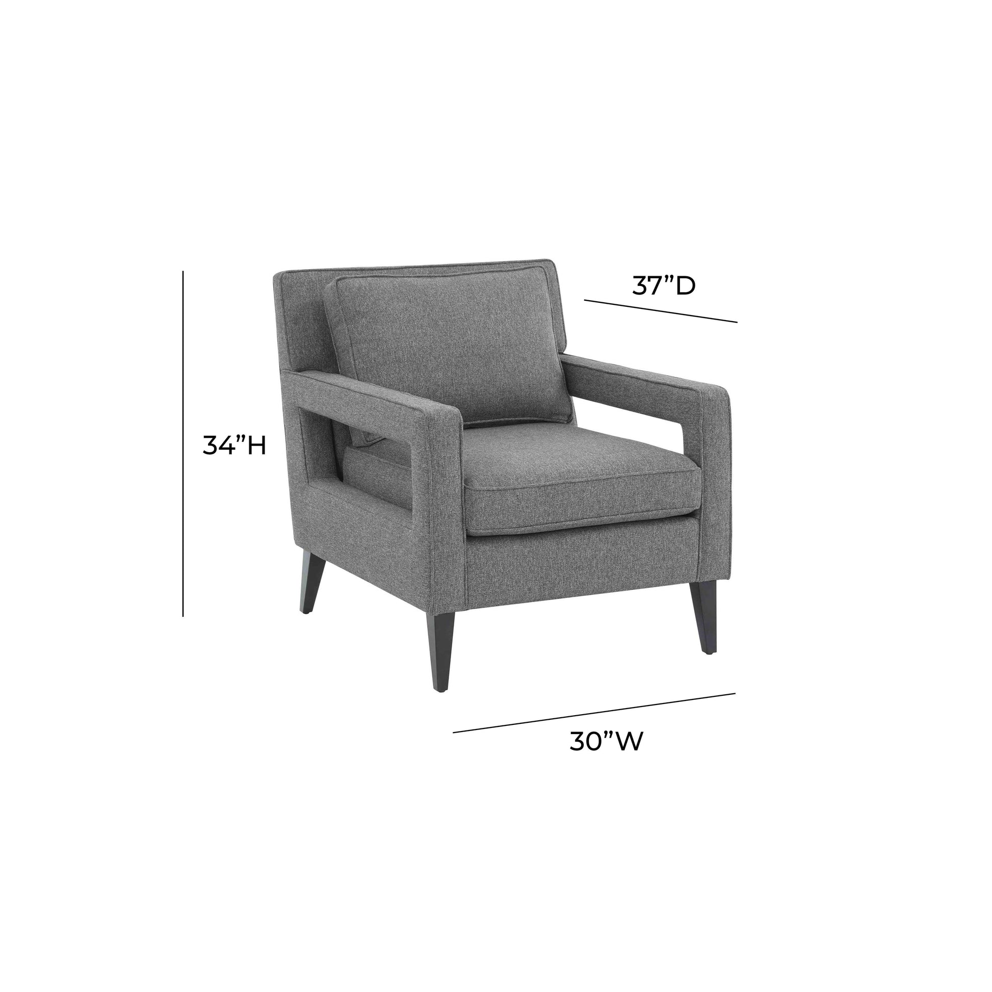 Luna Gray Accent Chair by TOV