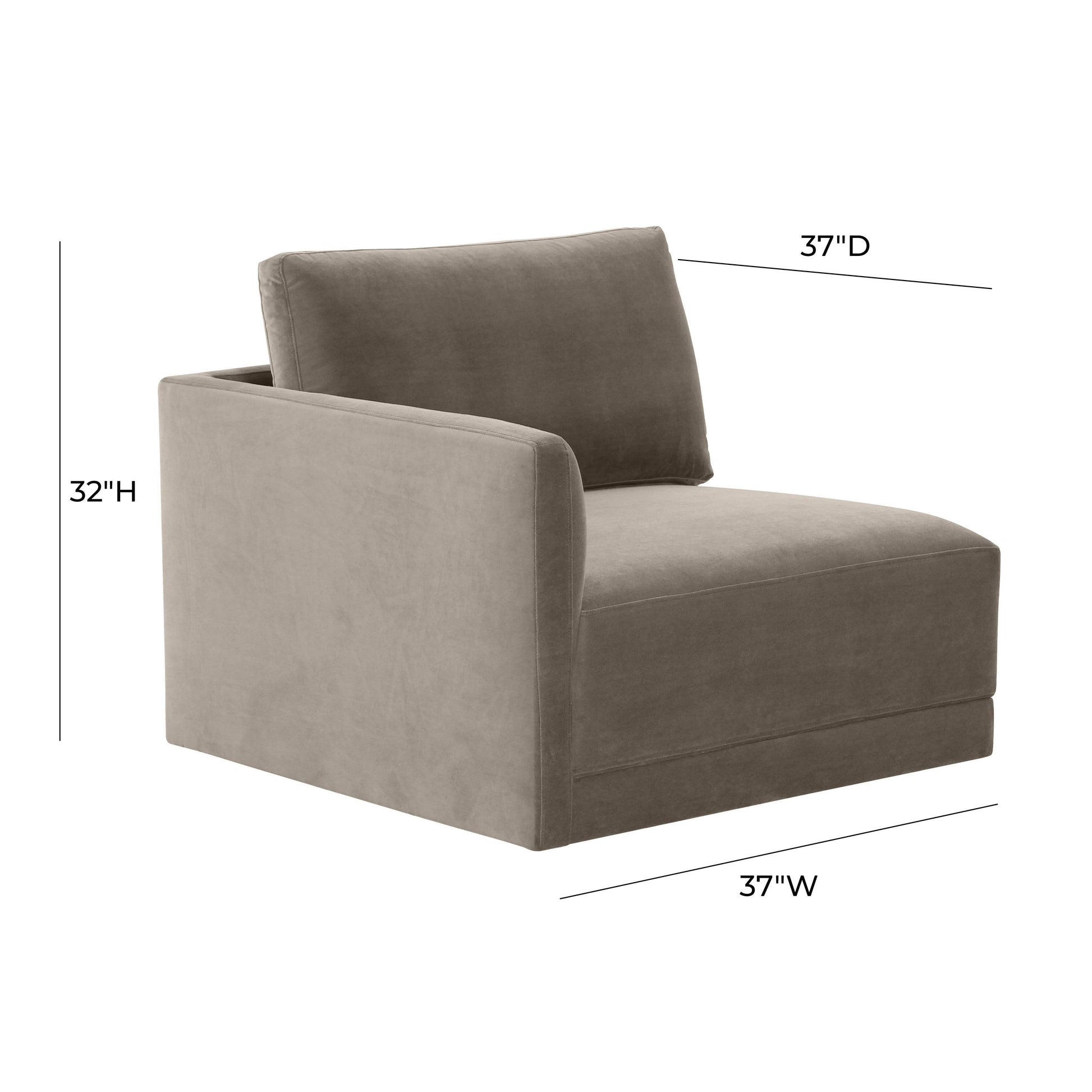 Willow Taupe Laf Corner Chair by TOV