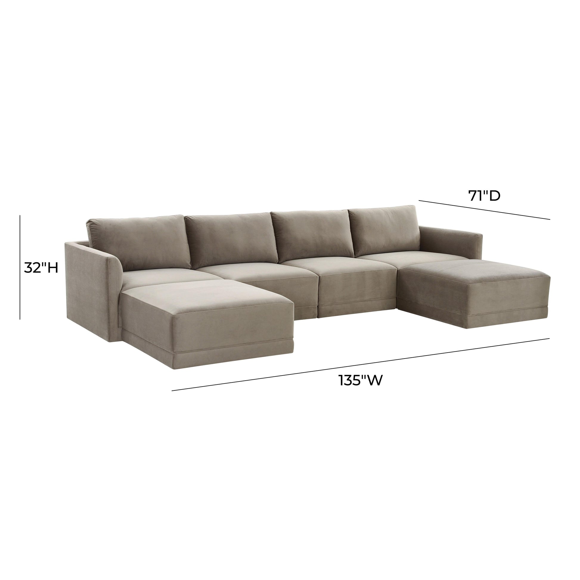 Willow Taupe Modular U Sectional by TOV