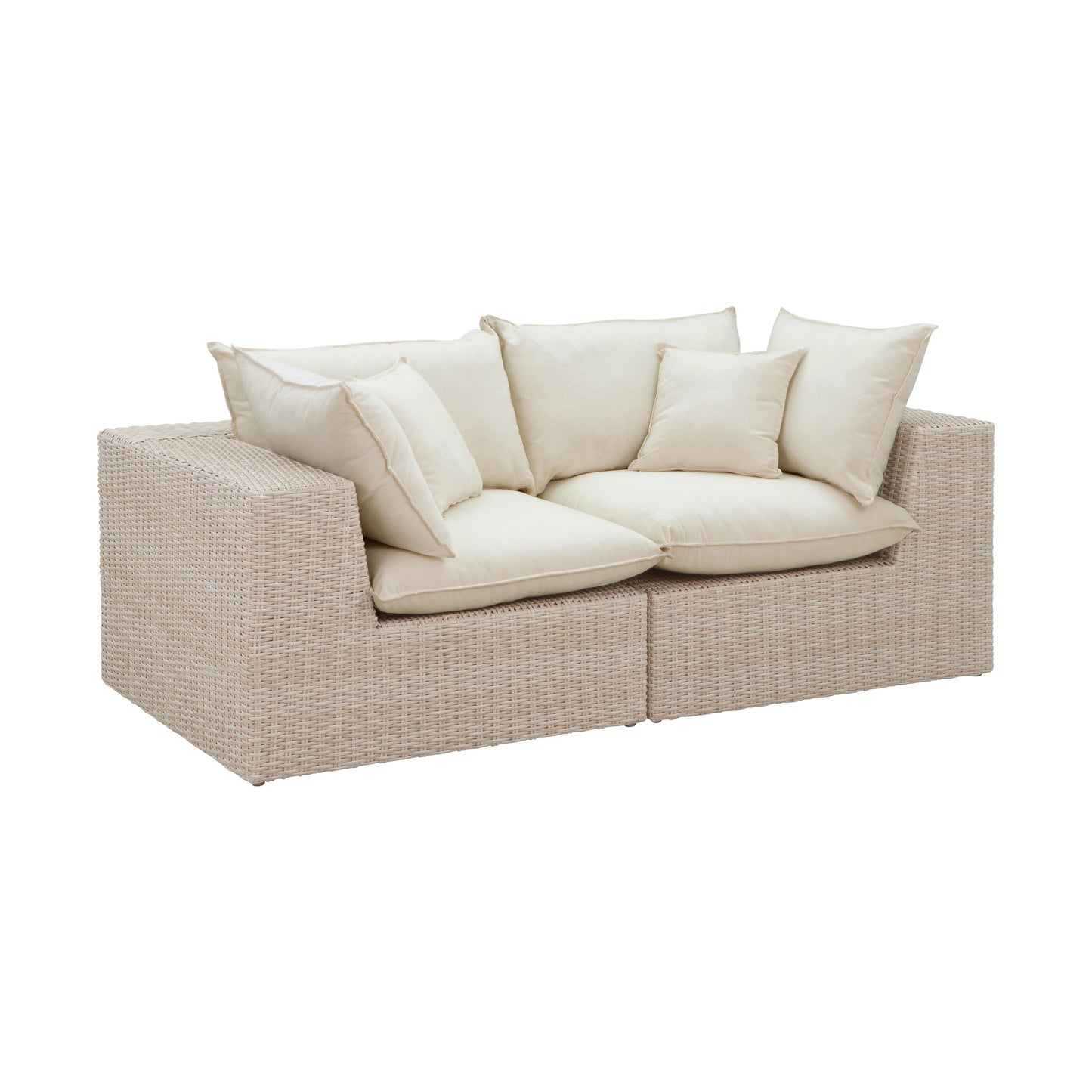 Cali Natural Wicker Outdoor Modular Loveseat by TOV