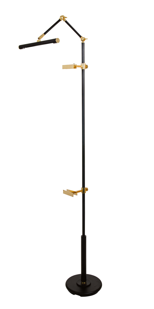 House of Troy River North Easel Floor Lamp Black Polished Brass Accents LED Slimline RN300-BLK-PB