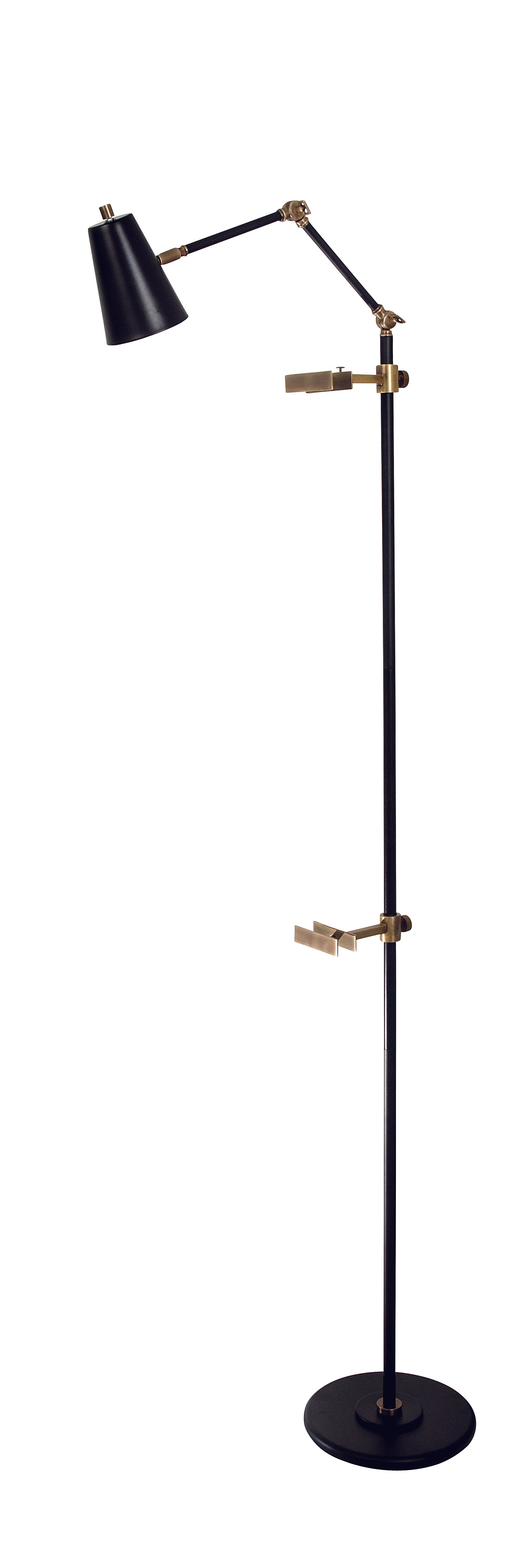 House of Troy River North Easel Floor Lamp Black Antique Brass Accents Spot Light RN301-BLK-AB