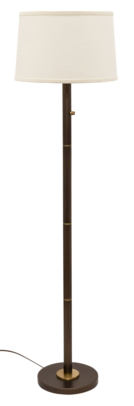 House of Troy Rupert 3-Way Floor Lamp Chestnut Bronze Weathered Brass Accents RU703-CHB