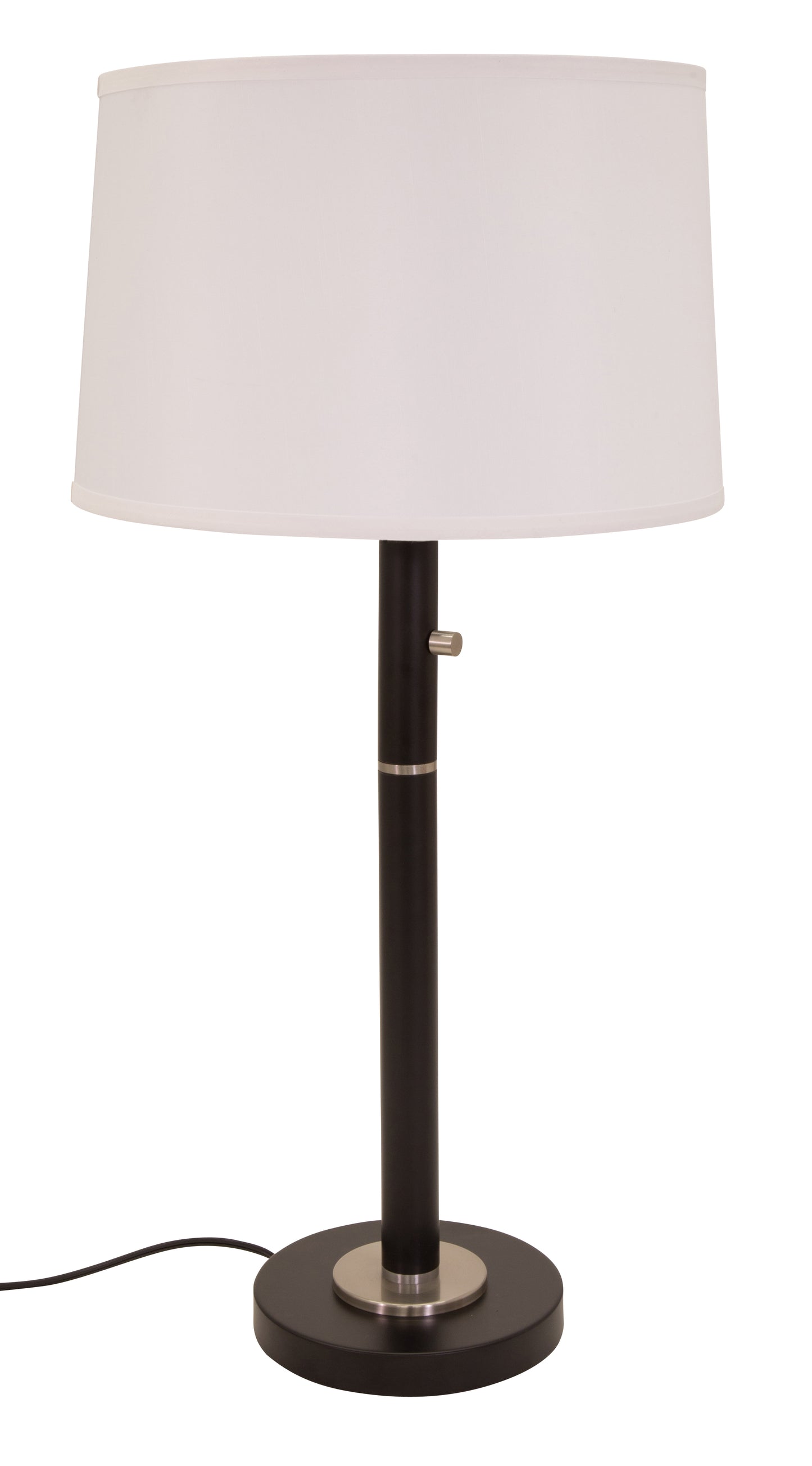 House of Troy Rupert 3-Way Table Lamp Black Satin Nickel Accents USB Port RU750-BLK