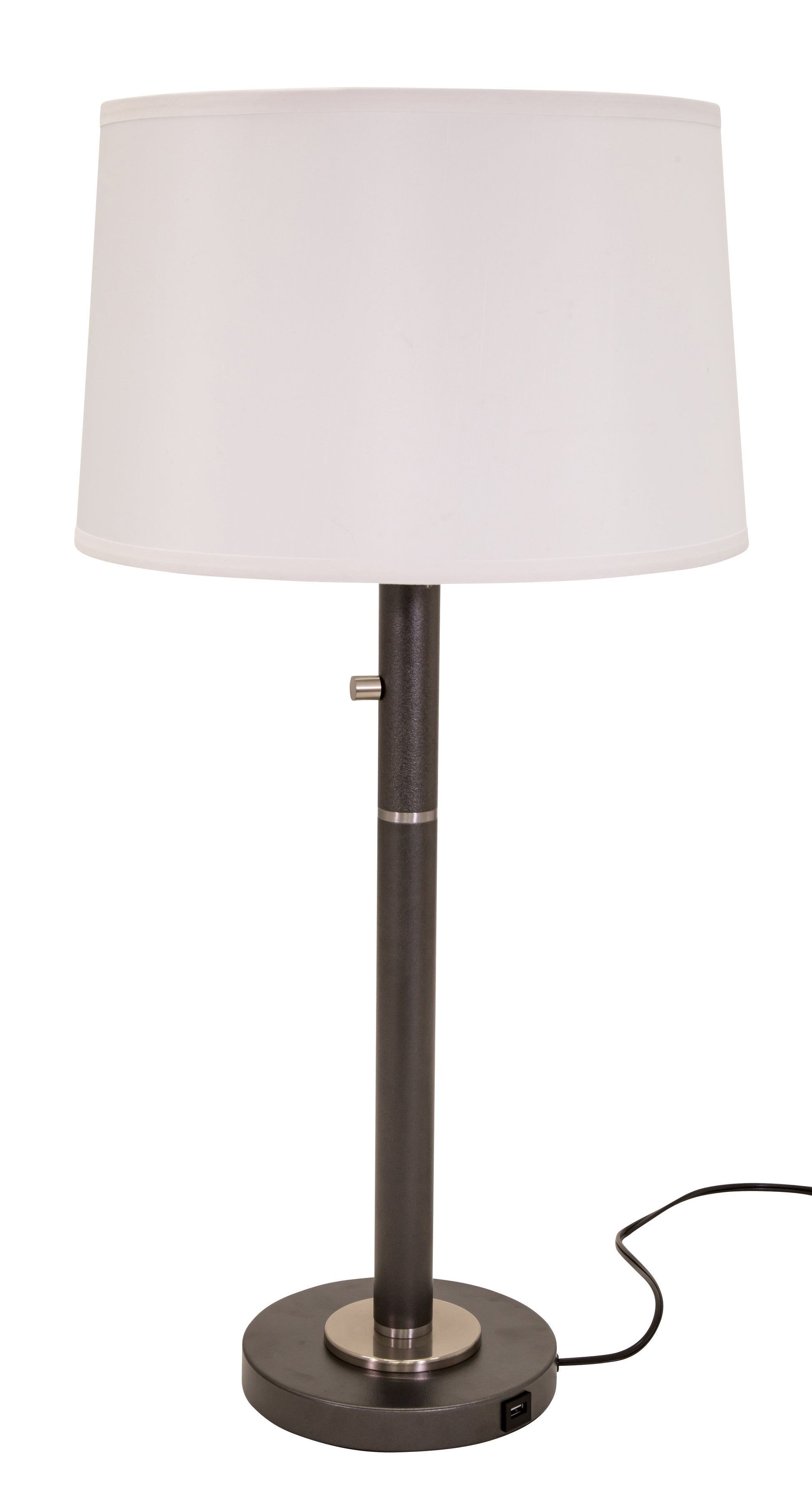 House of Troy Rupert 3-Way Table Lamp Granite Satin Nickel Accents USB Port RU750-GT