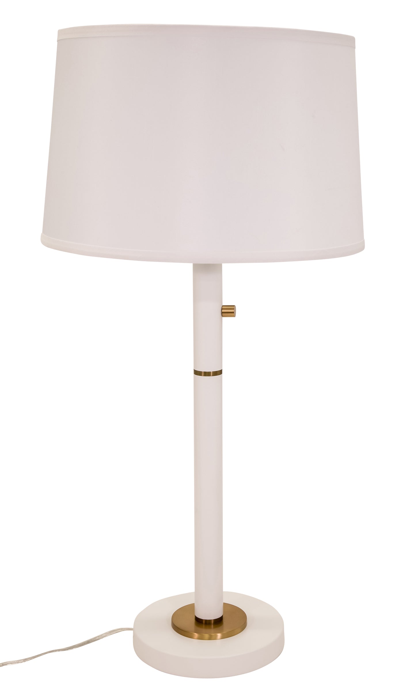 House of Troy Rupert 3-Way Table Lamp White Weathered Brass Accents USB Port RU750-WT