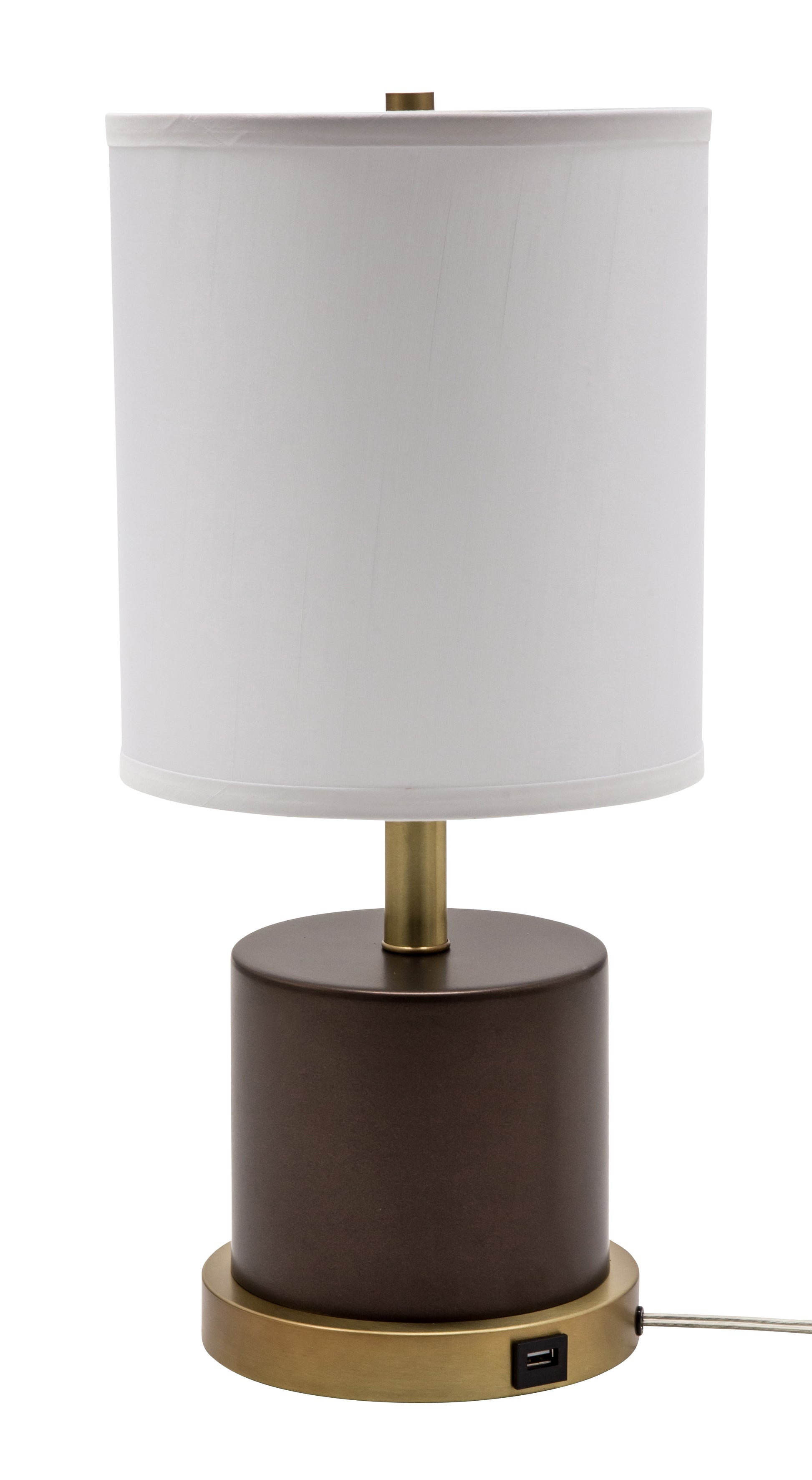 House of Troy Rupert Table Lamp Chestnut Bronze Weathered Brass Accents USB Port RU752-CHB