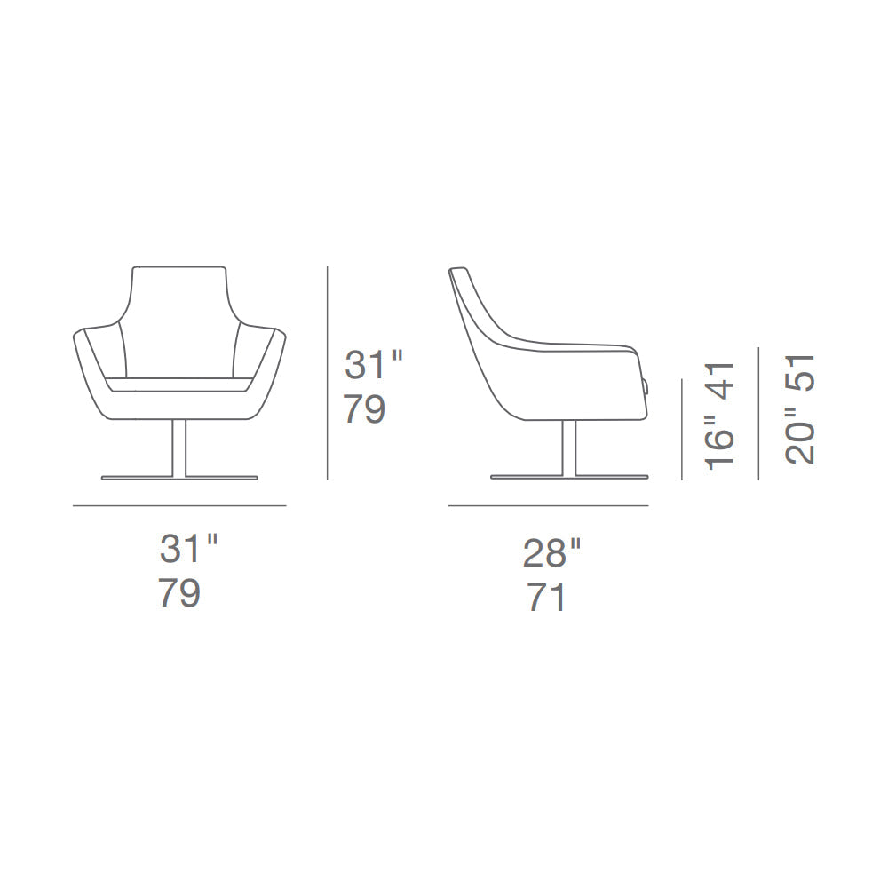 sohoConcept Rebecca Swivel Arm Chair Fabric