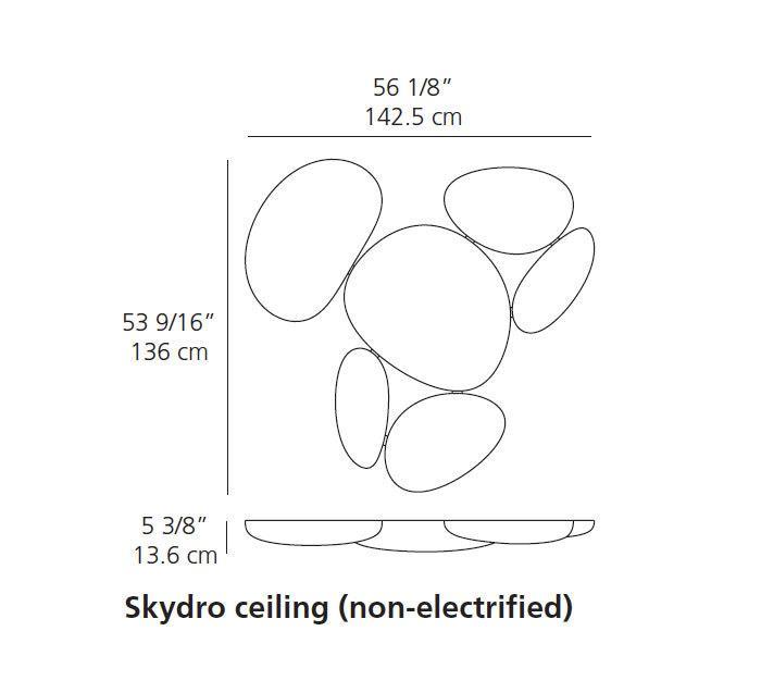 Artemide Skydro Ceiling Light Non Electrified