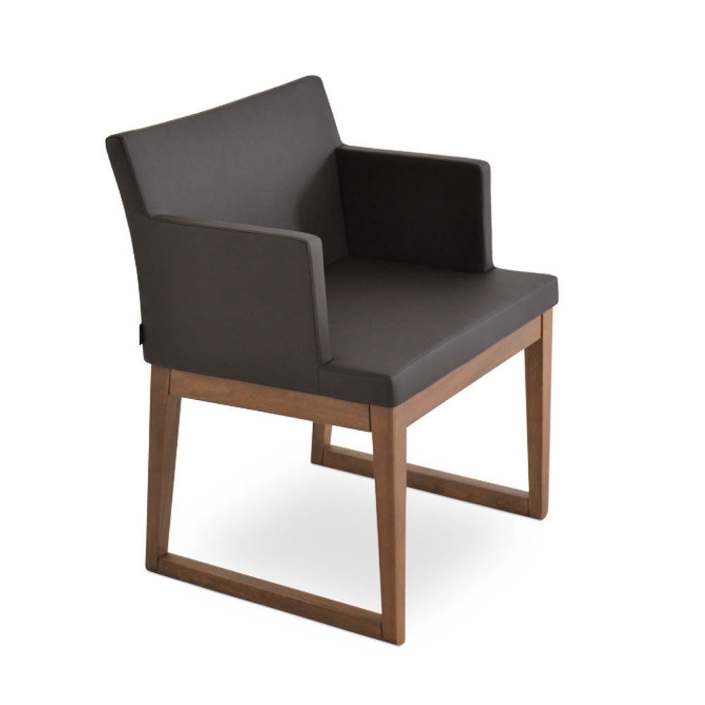 sohoConcept Soho Sled Wood Arm Chair Leather