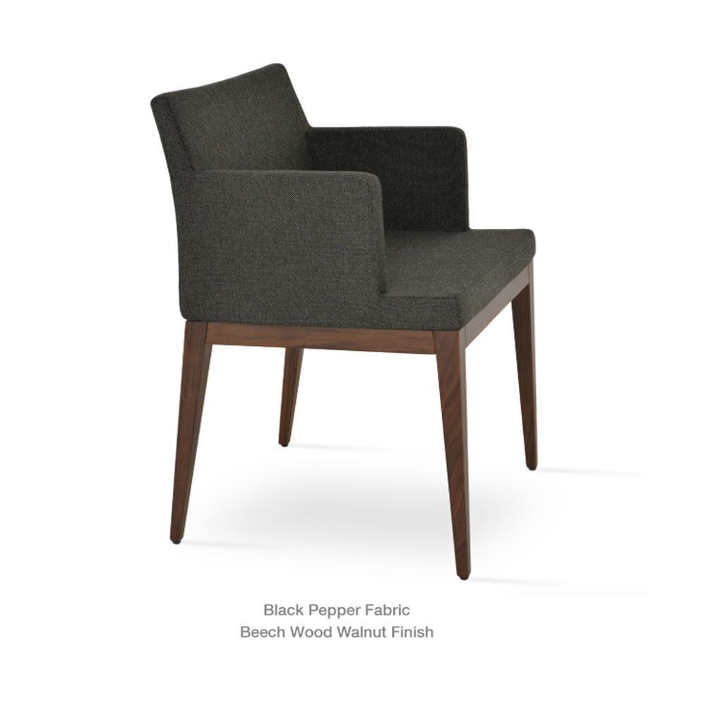 sohoConcept Soho Wood Arm Chair Fabric in American Walnut
