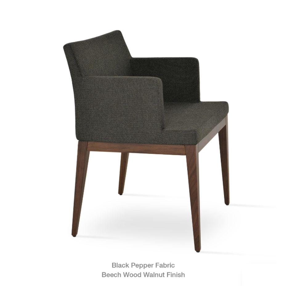 sohoConcept Soho Wood Arm Chair Leather in American Walnut