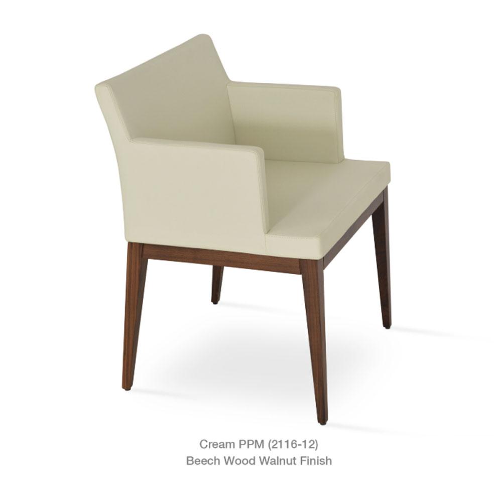 sohoConcept Soho Wood Arm Chair Leather in Solid Beech Walnut