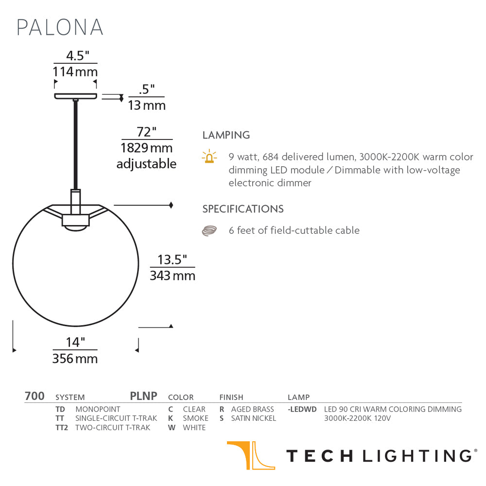 Tech Lighting Palona Pendant by Visual Comfort