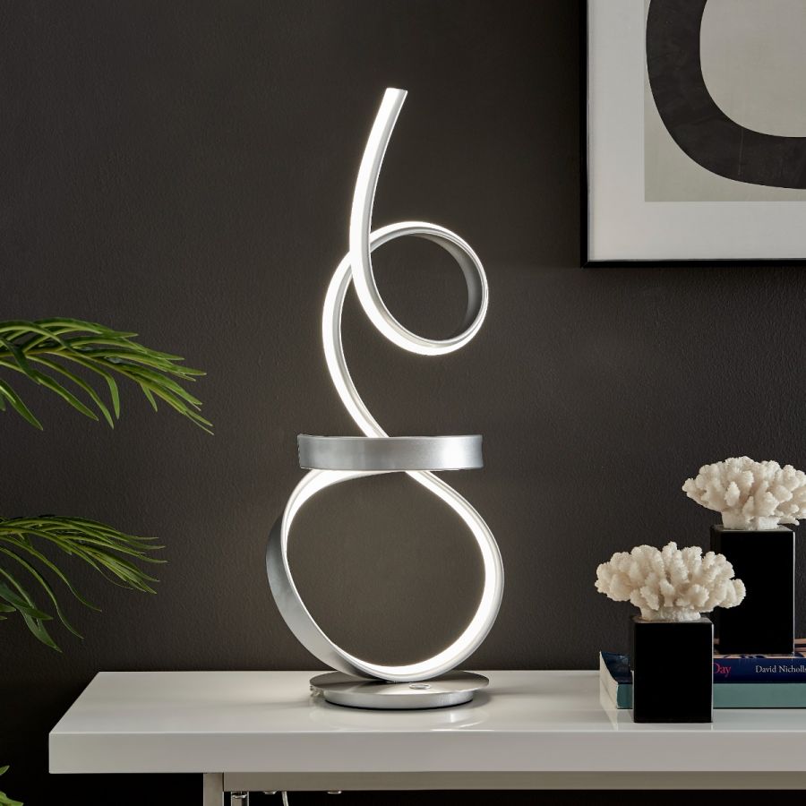 Finesse Amsterdam Silver Table Lamp LED Strip Touch Dimmer Tl 00 6102
