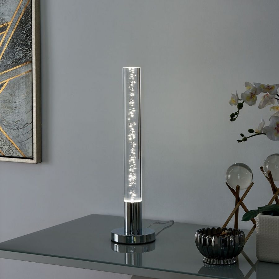 Finesse Acrylic Cylinder Table Lamp 1 Light With Touch Switch Tl 1159 1
