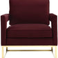 Avery Maroon Velvet Chair Polished Gold Base by TOV
