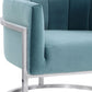 Magnolia Sea Blue Chair Silver Base by TOV