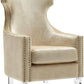 Gramercy Gold Croc Velvet Wing Chair by TOV