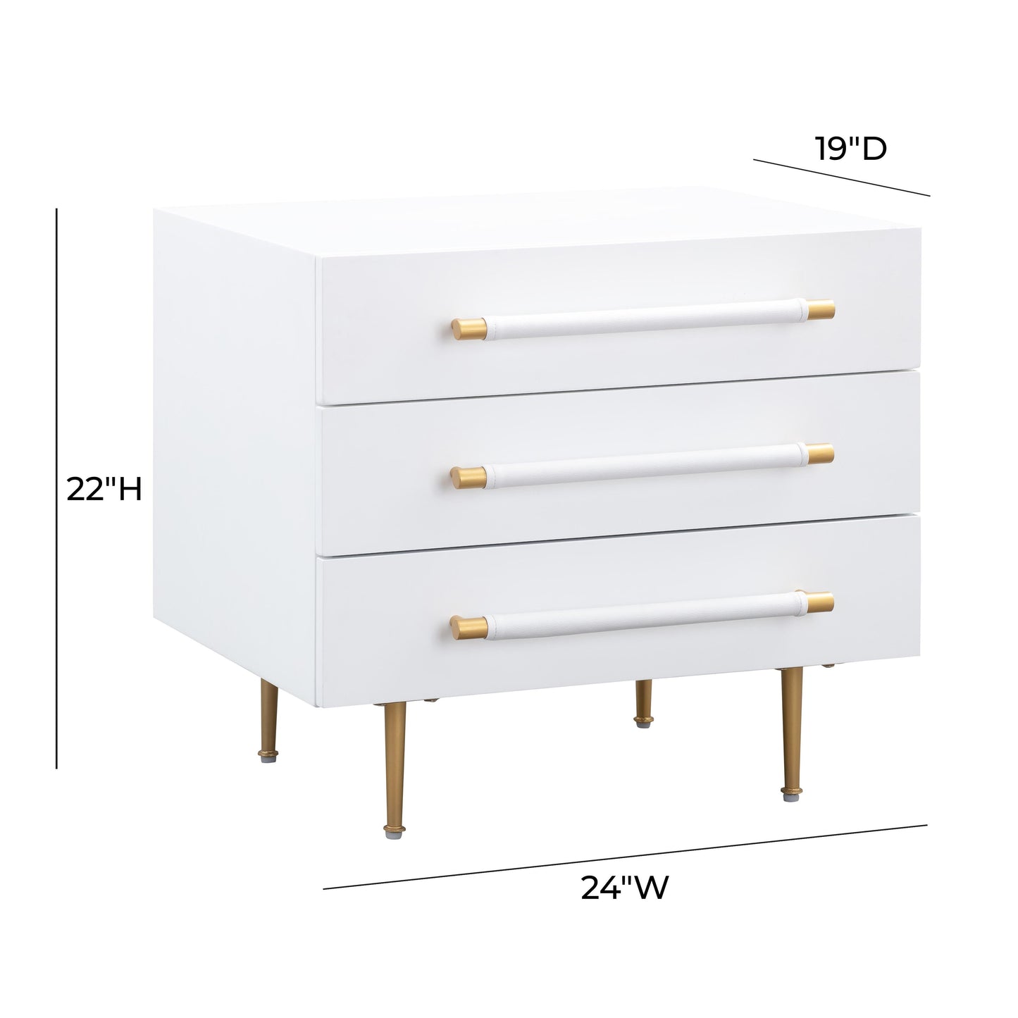 Trident White Nightstand by TOV