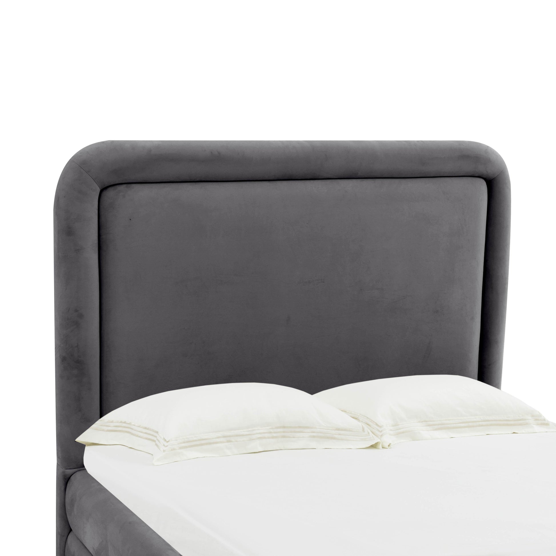 Briella Dark Grey Velvet Bed Full by TOV