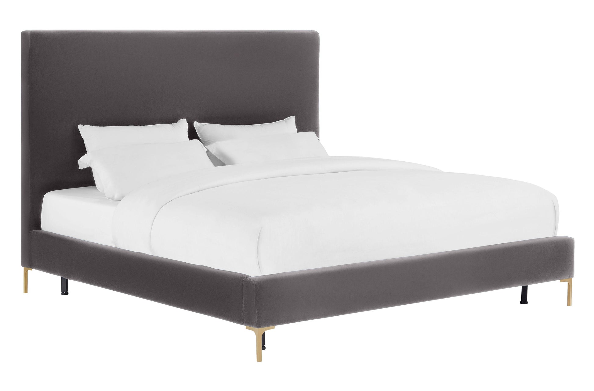 Delilah Grey Velvet Bed Queen by TOV