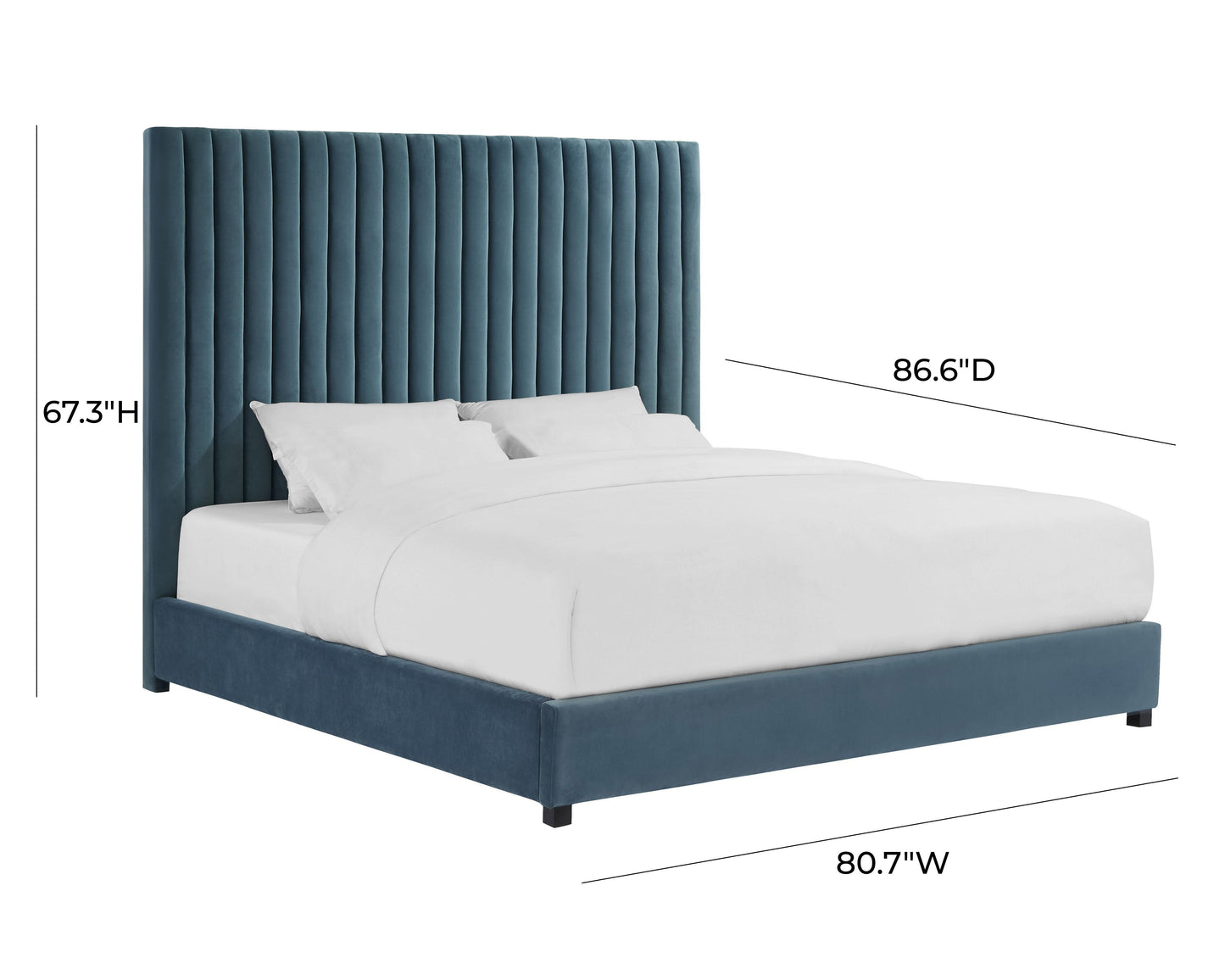 Arabelle Sea Blue Bed King by TOV