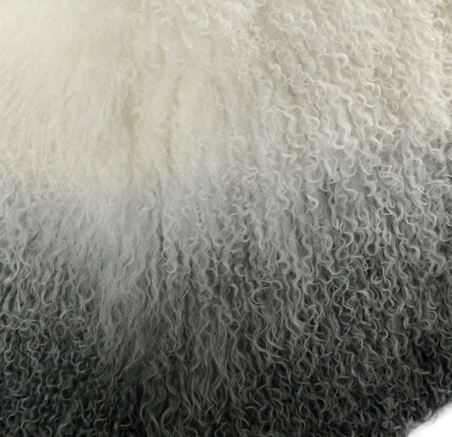 Tibetan Sheep White To Grey Pouf by TOV