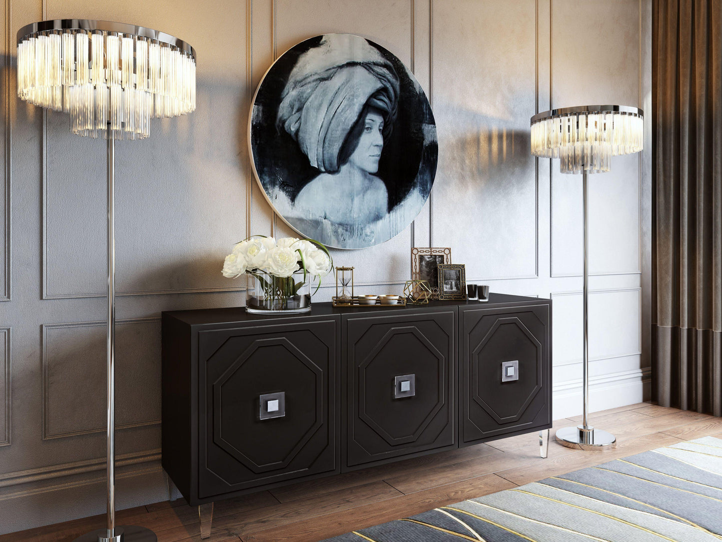 Andros Black Lacquer Buffet by TOV