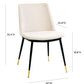 Evora Cream Velvet Chair Gold Legs Set of 2 by TOV