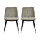 Evora Grey Velvet Chair Silver Legs Set of 2 by TOV