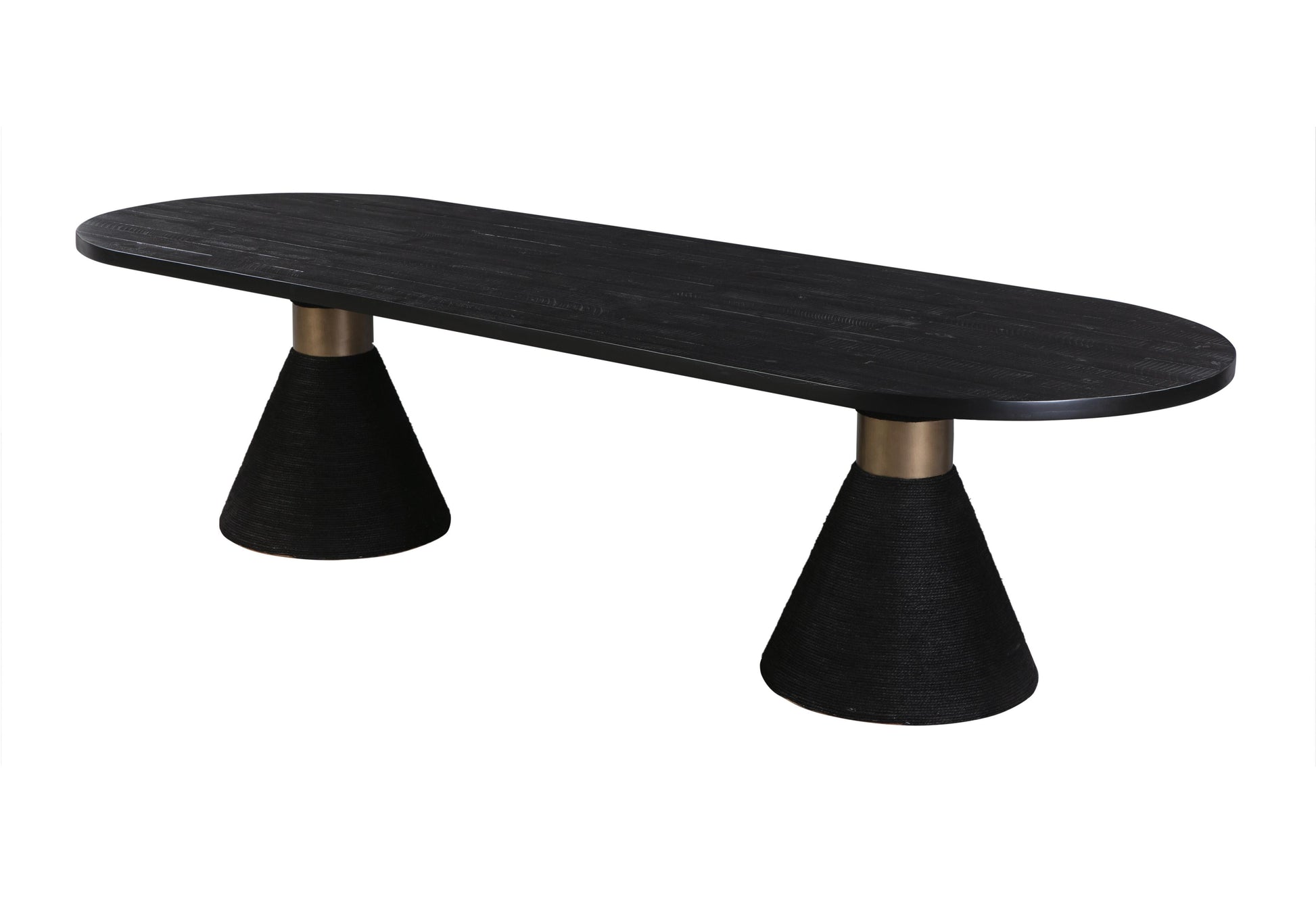 Rishi Black Rope Oval Table by TOV