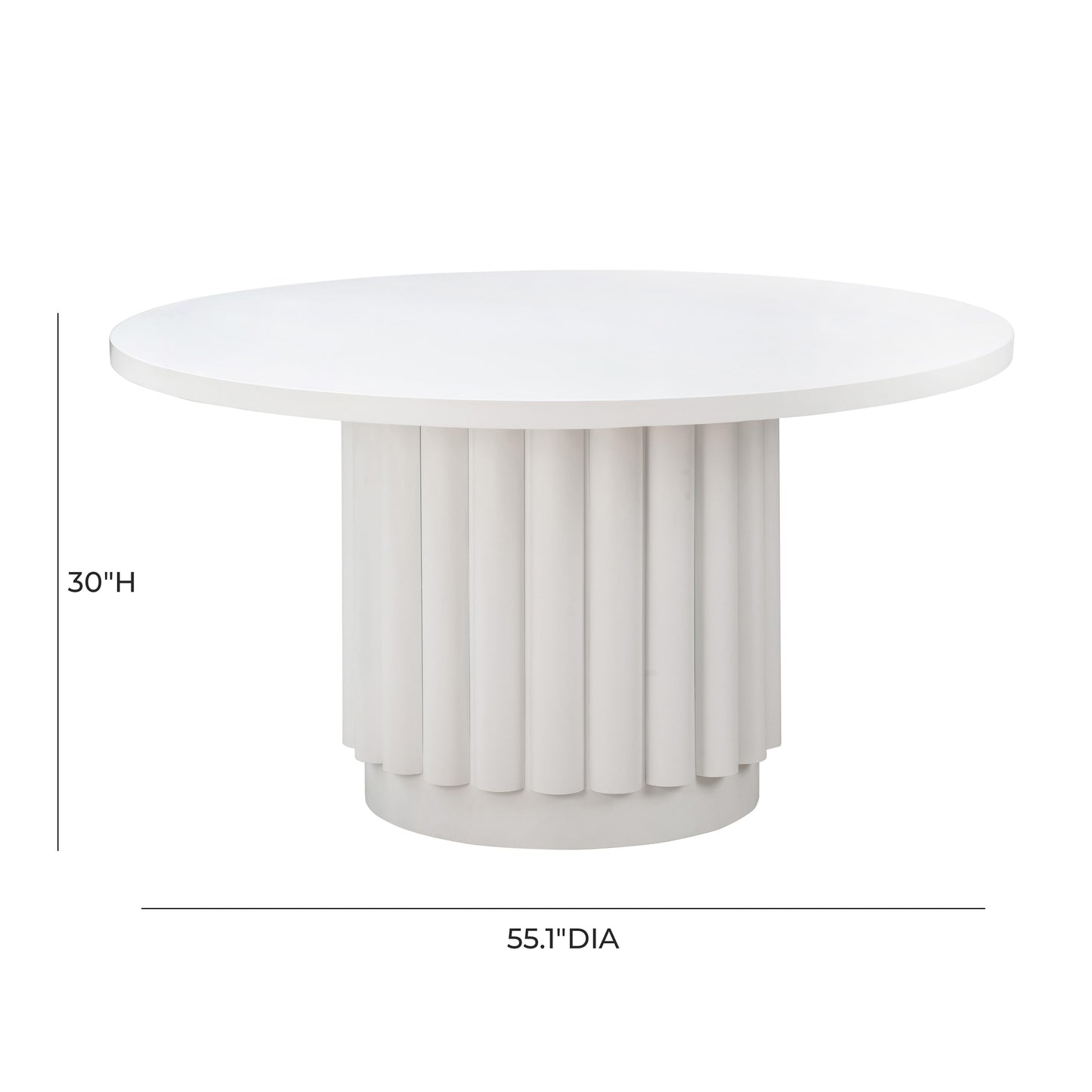 Kali 55 White Round Dining Table by TOV