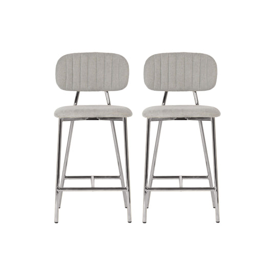 Ariana Grey Counter Stool Silver Legs Set Of 2 by TOV