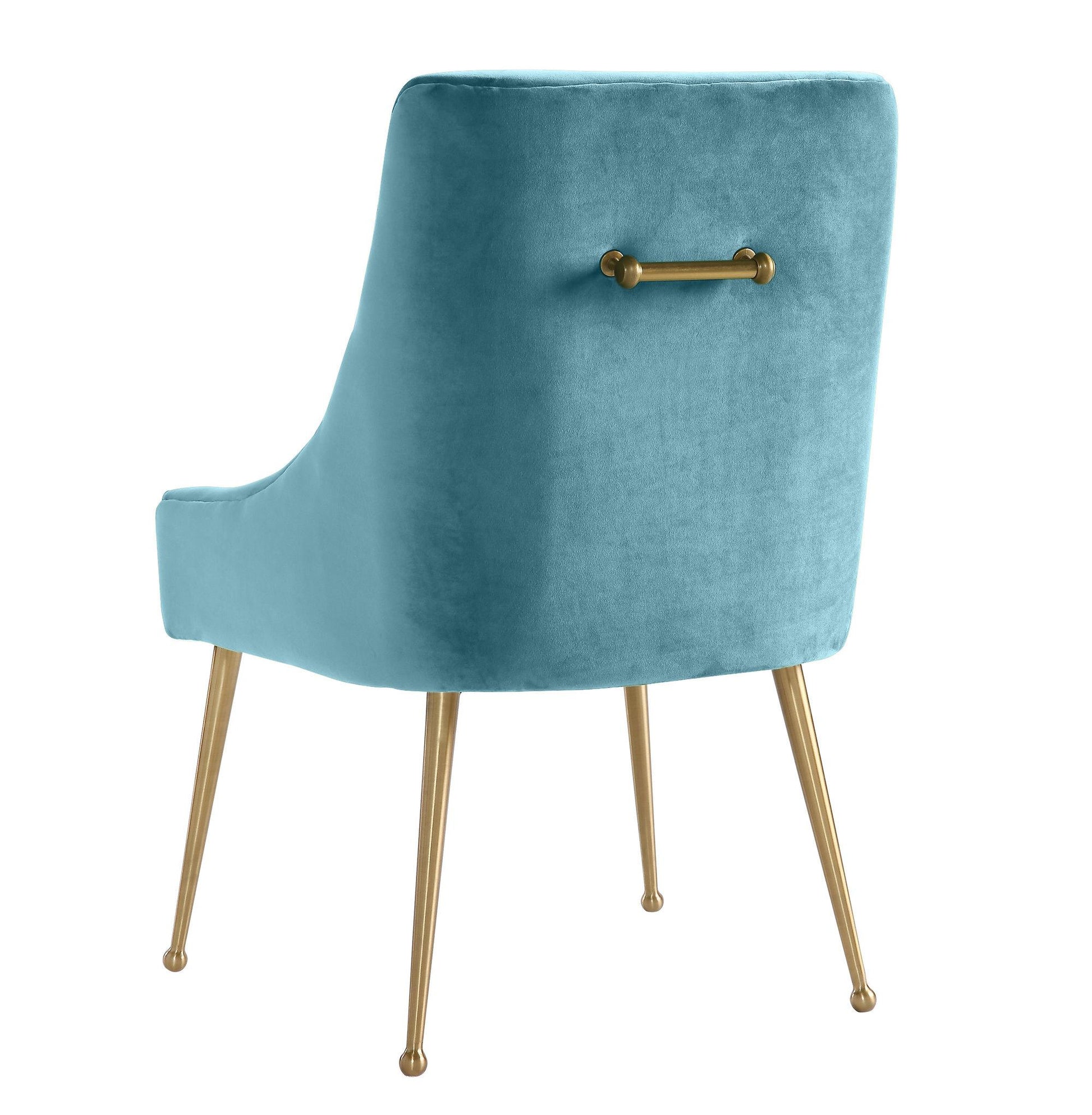 Beatrix Sea Blue Velvet Side Chair by TOV
