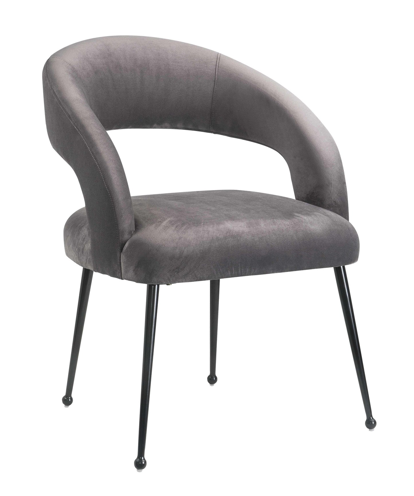 Rocco Grey Velvet Dining Chair by TOV