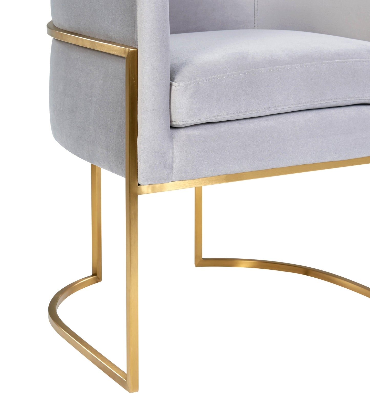Giselle Grey Velvet Dining Chair Gold Leg by TOV