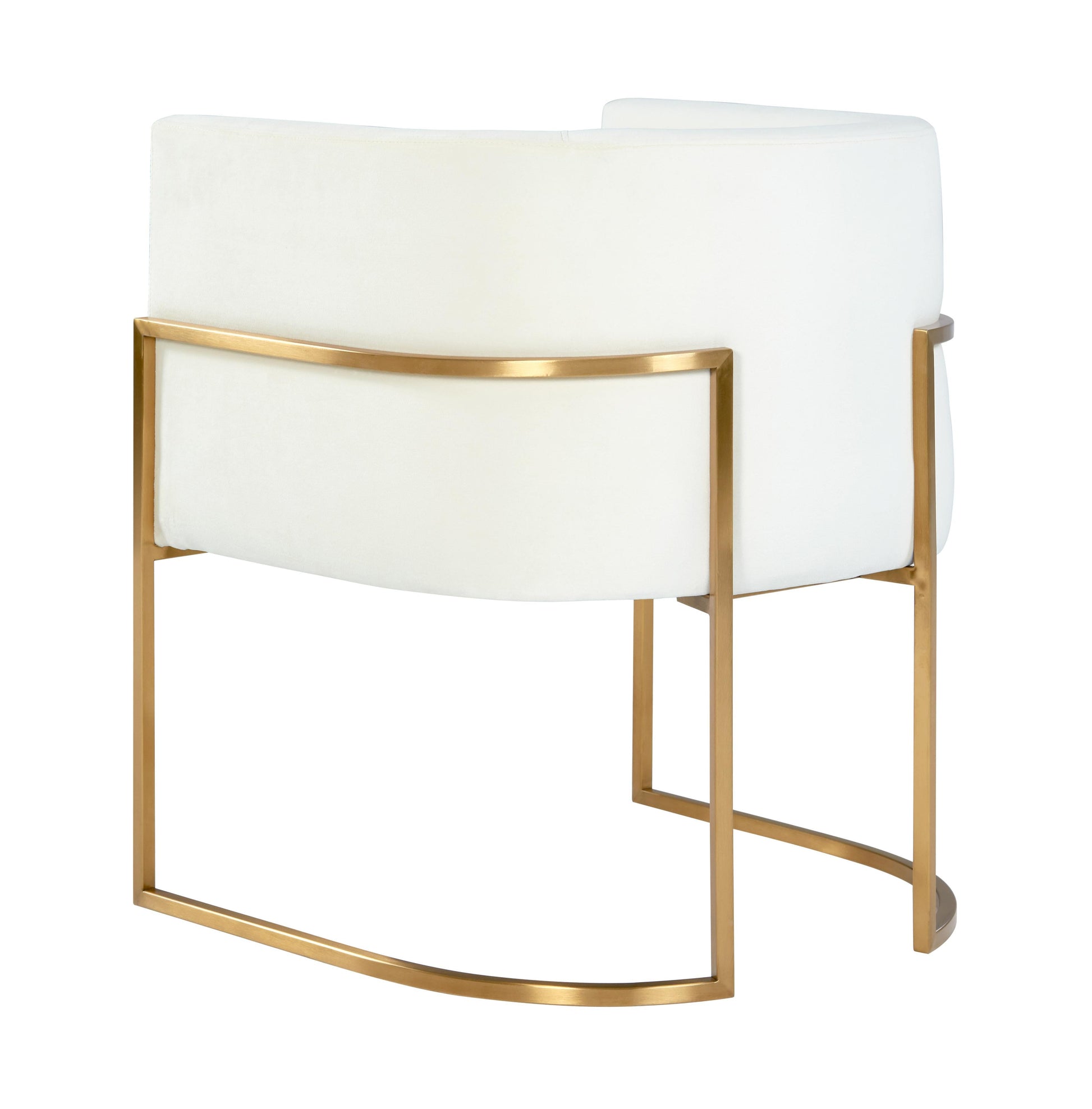 Giselle Cream Velvet Dining Chair Gold Leg by TOV
