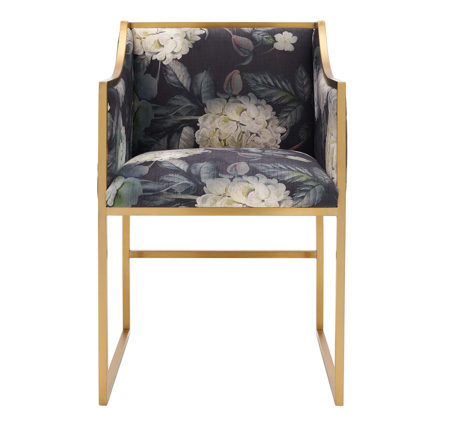 Atara Floral Velvet Gold Chair by TOV