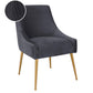 Beatrix Pleated Grey Velvet Side Chair by TOV