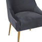 Beatrix Pleated Grey Velvet Side Chair by TOV