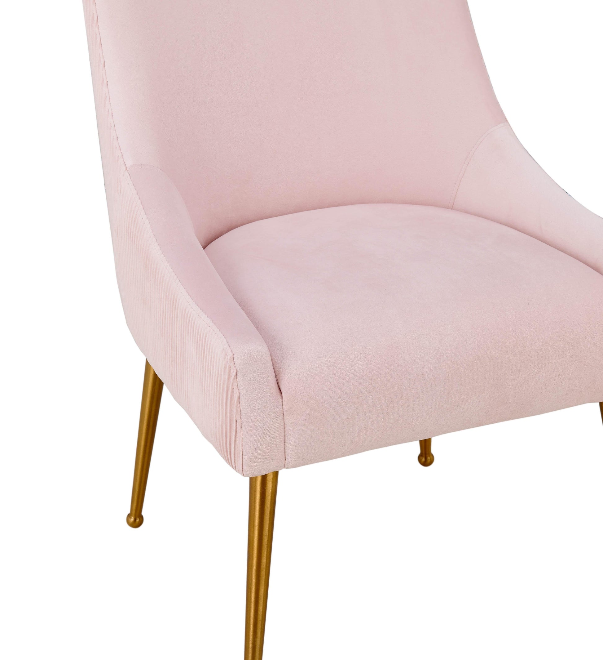 Beatrix Pleated Blush Velvet Side Chair by TOV