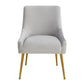 Beatrix Pleated Light Grey Velvet Side Chair by TOV