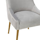 Beatrix Pleated Light Grey Velvet Side Chair by TOV