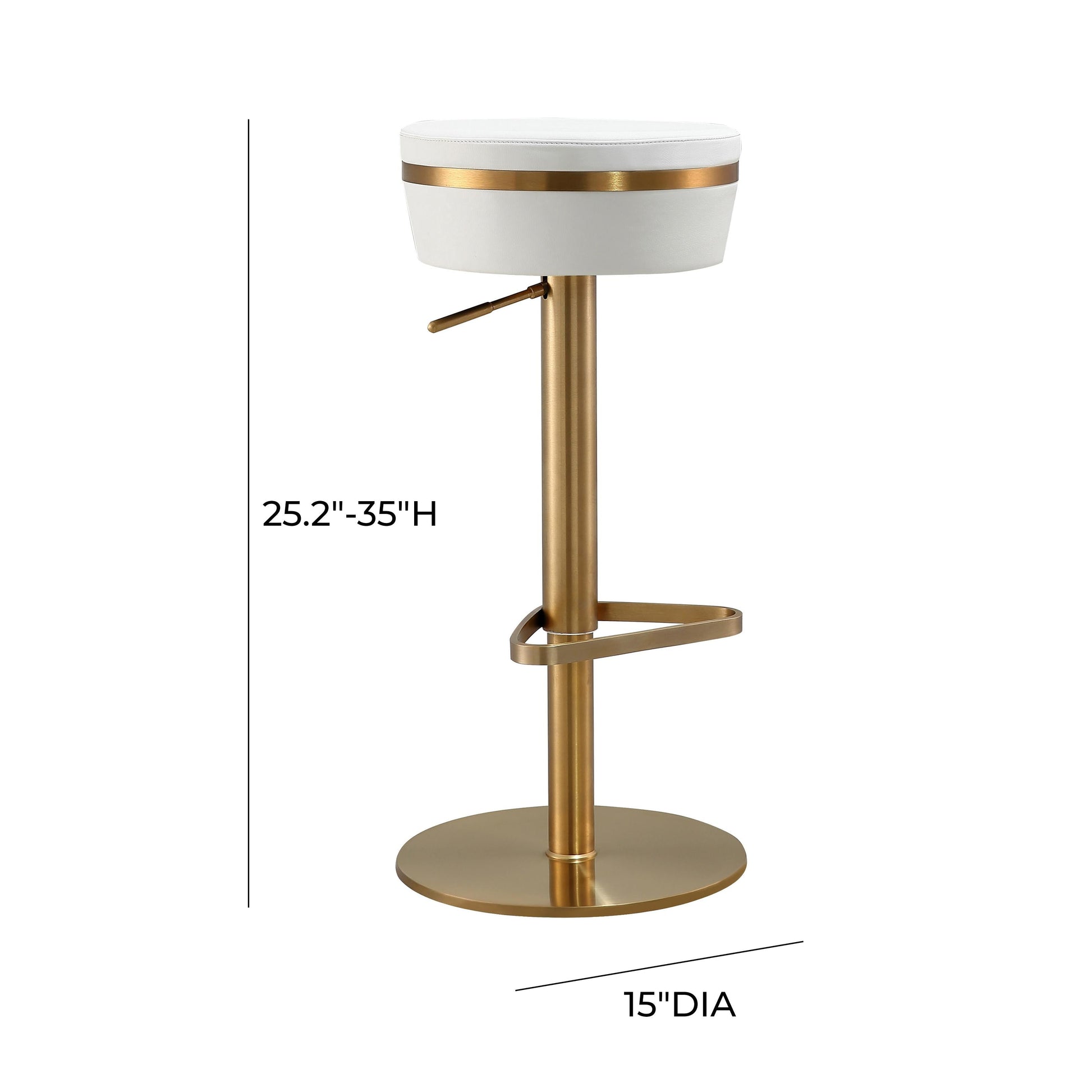 Astro White Gold Adjustable Stool by TOV
