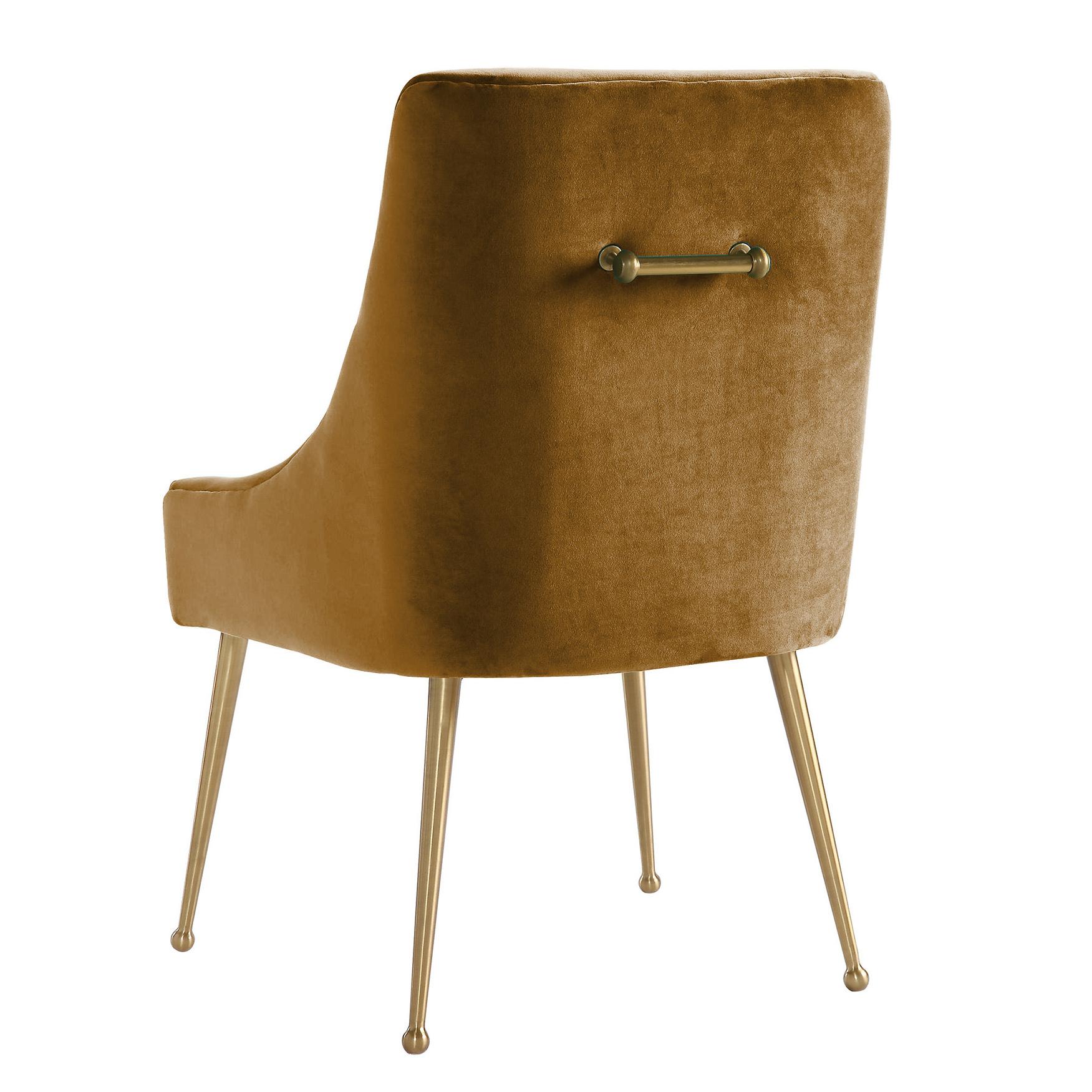 Beatrix Cognac Velvet Side Chair by TOV