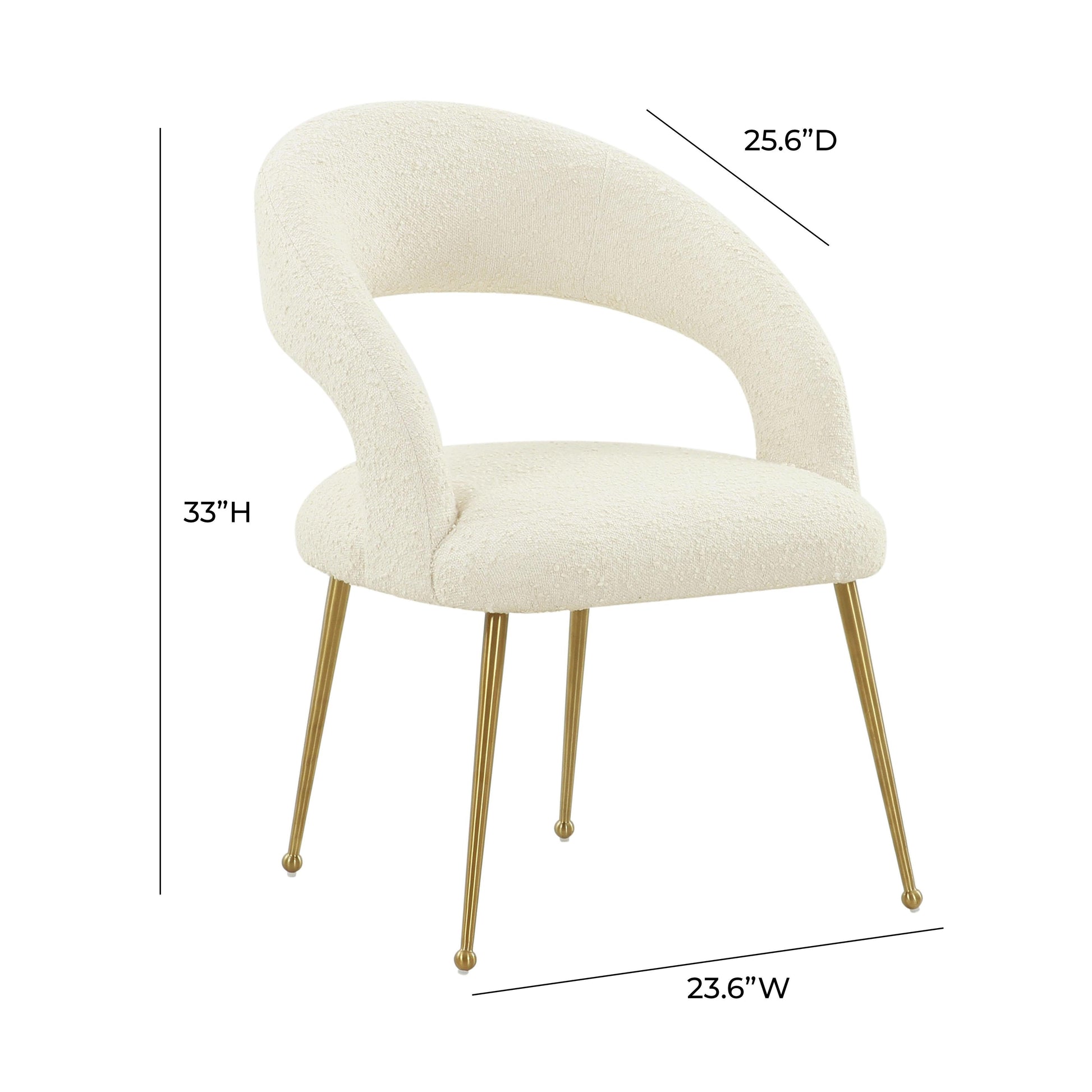 Rocco Cream Boucle Dining Chair by TOV
