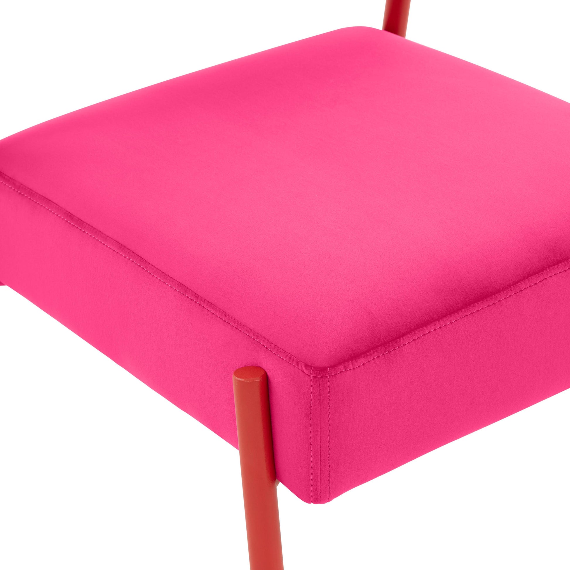 Jolene Hot Pink Velvet Dining Chair Set of 2 by TOV